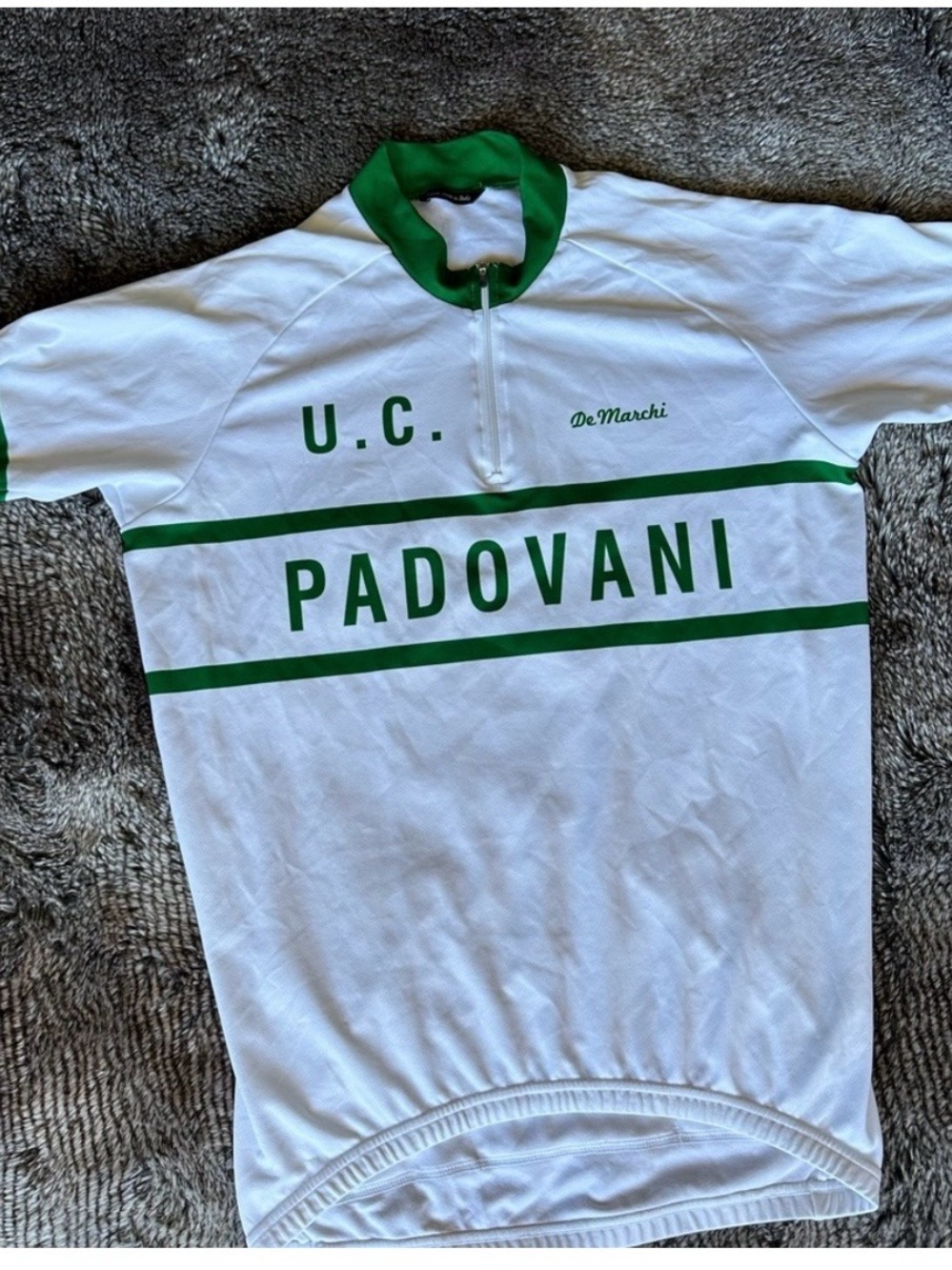De Marchi vintage style Padovani U.C. Cycling Jersey in White & Green